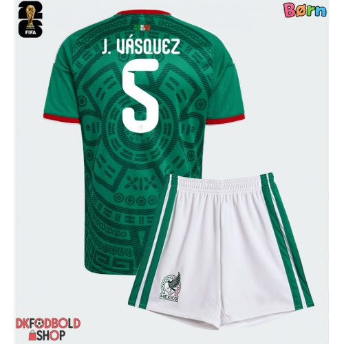 Mexico Johan Vasquez #5 Hjemmebanesæt Børn VM 2026 Kort ærmer (+ korte bukser)